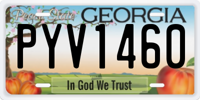 GA license plate PYV1460