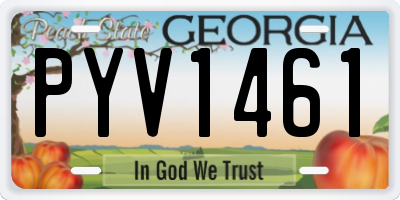 GA license plate PYV1461