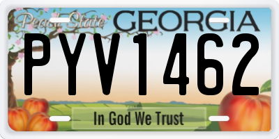 GA license plate PYV1462