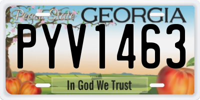 GA license plate PYV1463