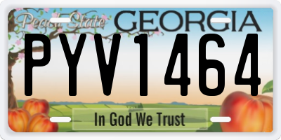 GA license plate PYV1464