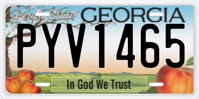 GA license plate PYV1465