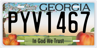 GA license plate PYV1467