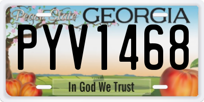 GA license plate PYV1468