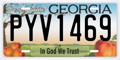 GA license plate PYV1469