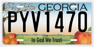 GA license plate PYV1470