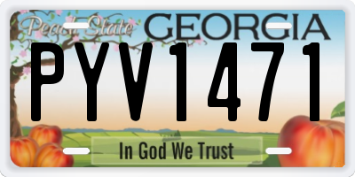 GA license plate PYV1471