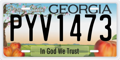GA license plate PYV1473
