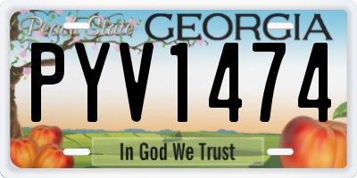 GA license plate PYV1474