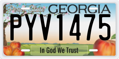 GA license plate PYV1475