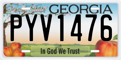 GA license plate PYV1476