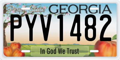 GA license plate PYV1482