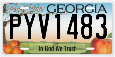 GA license plate PYV1483