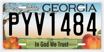 GA license plate PYV1484