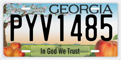 GA license plate PYV1485