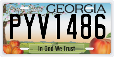 GA license plate PYV1486