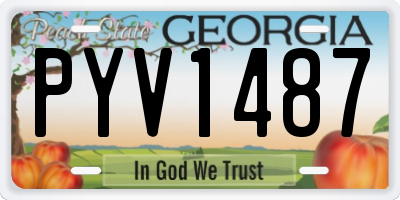 GA license plate PYV1487