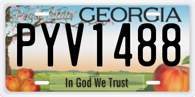 GA license plate PYV1488
