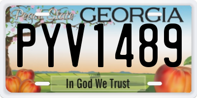 GA license plate PYV1489