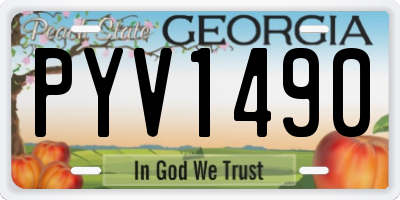 GA license plate PYV1490
