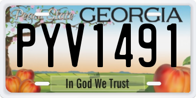 GA license plate PYV1491