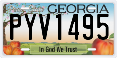 GA license plate PYV1495