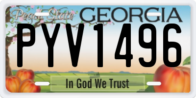 GA license plate PYV1496