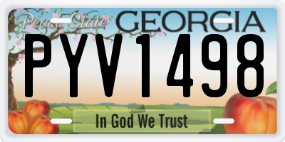 GA license plate PYV1498