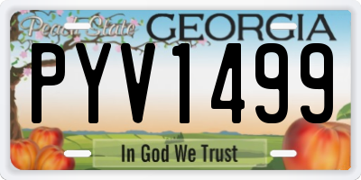 GA license plate PYV1499
