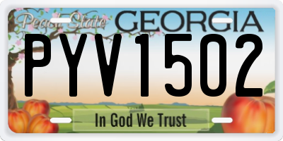 GA license plate PYV1502