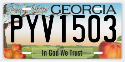 GA license plate PYV1503