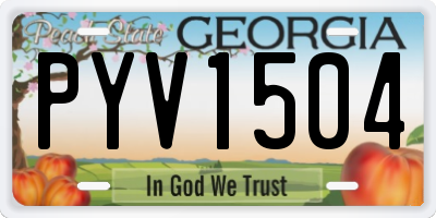 GA license plate PYV1504
