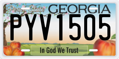 GA license plate PYV1505