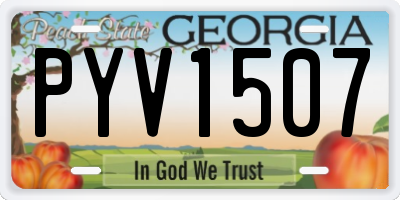 GA license plate PYV1507