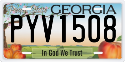 GA license plate PYV1508