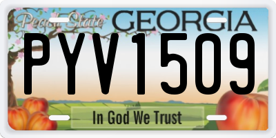 GA license plate PYV1509