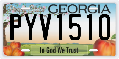 GA license plate PYV1510