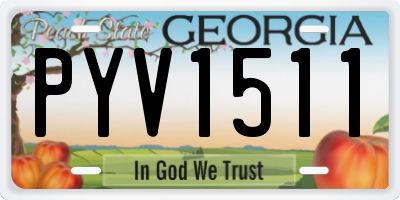 GA license plate PYV1511