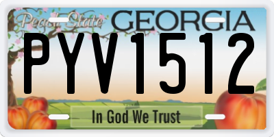 GA license plate PYV1512