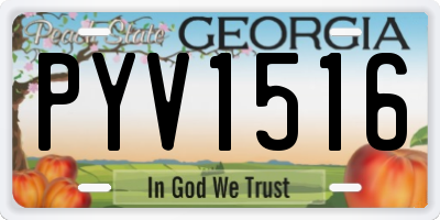 GA license plate PYV1516