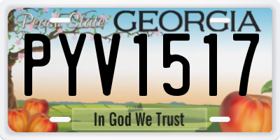 GA license plate PYV1517