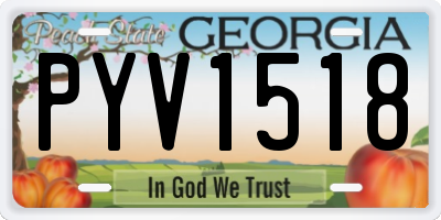GA license plate PYV1518