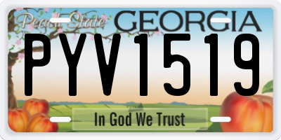 GA license plate PYV1519