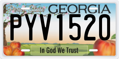 GA license plate PYV1520
