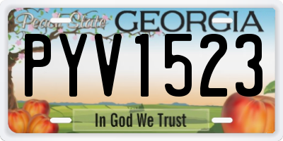 GA license plate PYV1523