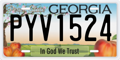 GA license plate PYV1524