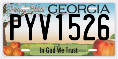 GA license plate PYV1526