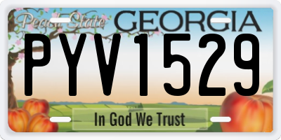GA license plate PYV1529