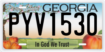 GA license plate PYV1530