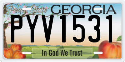 GA license plate PYV1531